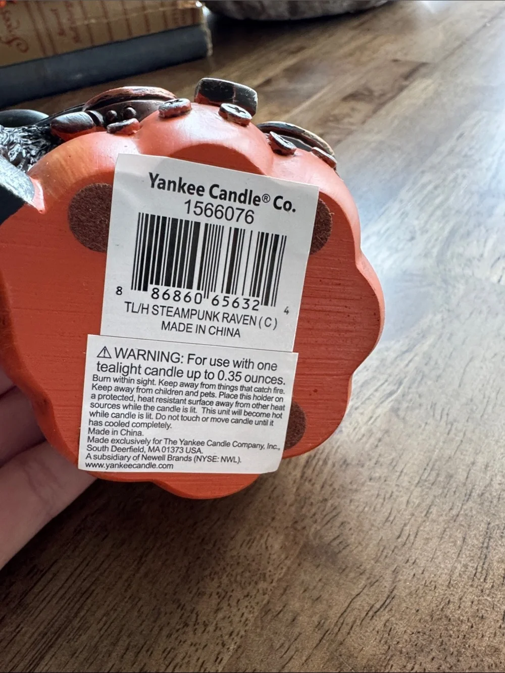 Yankee Candle Orange Steampunk Raven Ceramic Votive Holder
